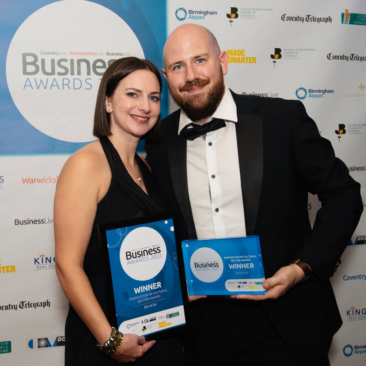 Etch & Win an award at the Coventry Live Business Award Etch & Pin