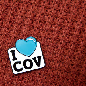 Etch and Pin I Love Coventry pin badge front