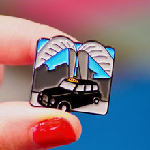 Load image into Gallery viewer, Etch and Pin Whittle Arch Taxi Coventry pin badge