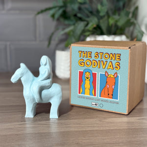 Sky Blue Mica Stone Godiva statue (No.62)