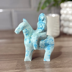 Sky Blue/Blue Speckle Stone Godiva statue (No.87)