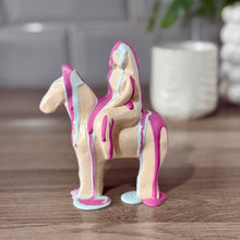 Load image into Gallery viewer, Pale Yellow/Pale Blue/Pink Drip Stone Godiva statue (No.76)