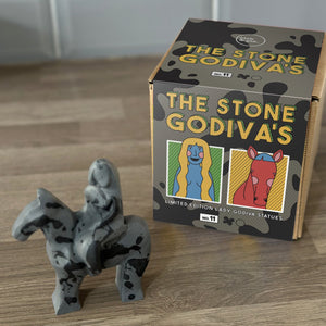 Marble Grey/Black Stone Godiva statue (No.11)