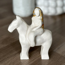 Load image into Gallery viewer, White/Gold Leaf Stone Godiva statue (No. 30)