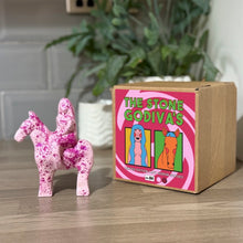 Load image into Gallery viewer, Pink/Bright Pink Speckle Stone Godiva statue (No.84)