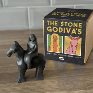 Solid Black Stone Godiva statue (No.7)