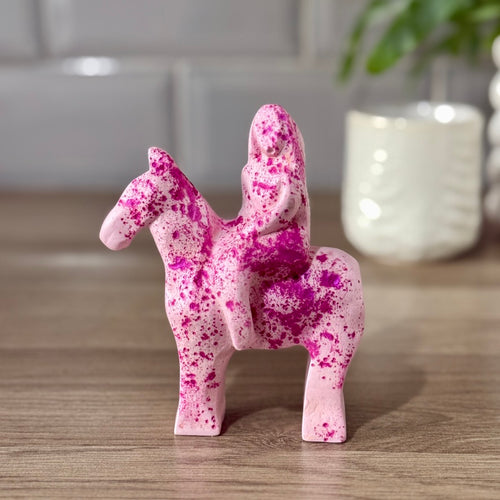 Pink/Bright Pink Speckle Stone Godiva statue (No.84)