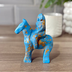 Blue/Gold Speckle Stone Godiva statue (No.86)