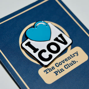 Etch and Pin I Love Coventry pin badge card