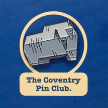 Load image into Gallery viewer, Etch and Pin Elephant Sports Centre Coventry pin badge front