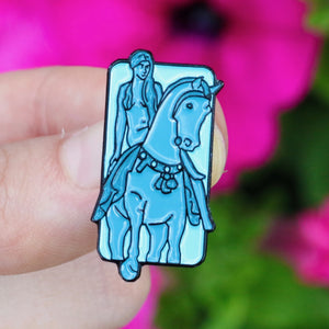 Etch and Pin Lady Godiva Coventry pin badge