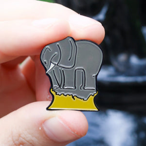 Etch and Pin Elephant Bollard pin badge