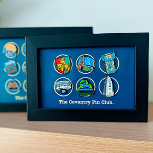 Full set of Year Two pin badges and display frame