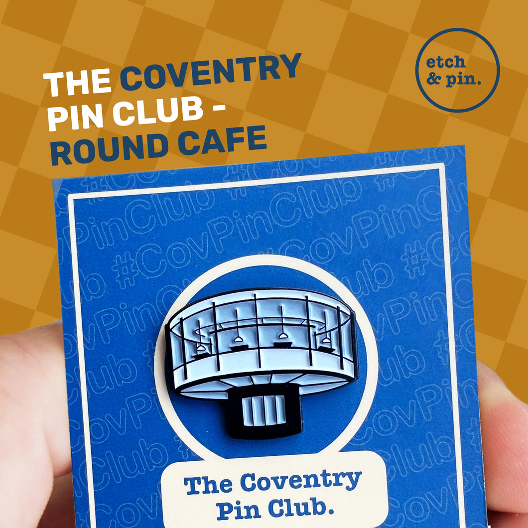 Round Cafe pin badge
