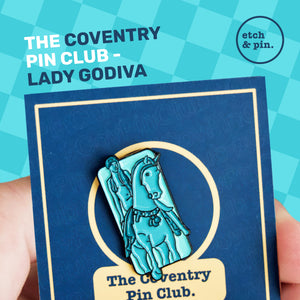 Lady Godiva pin badge